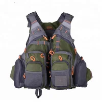 

Life Jacket Multifunction Breathable Adjustable Size Mesh Fly Fishing Vest with Rod Holders