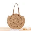 Yiwu Ivanda handmade Rattan woven bag round shape women handbag straw beach Bag