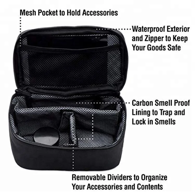 Travel Large Weed Odor Proof Activated Carbon Lined Bags Smell Proof