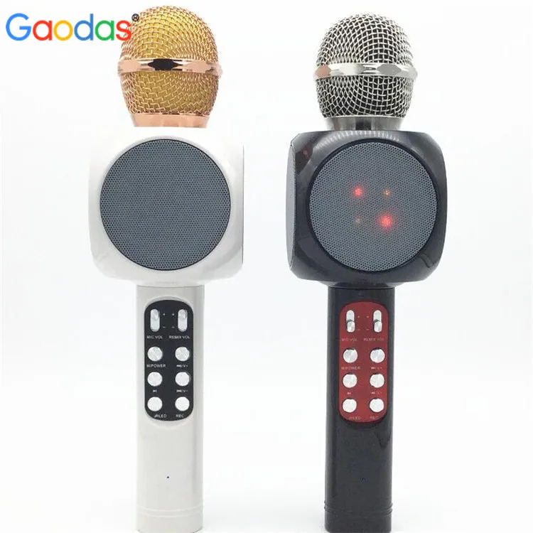 

Wireless Karaoke Microphone Condenser Magic Microphone With LED Light KTV Singing Speaker Player Mic