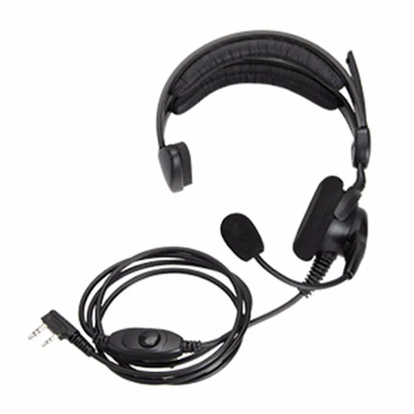 

VOX PTT Switch Headset Earpiece Mic for Motorola Kenwood walkie talkie two way Radio earphone Microphone, Black