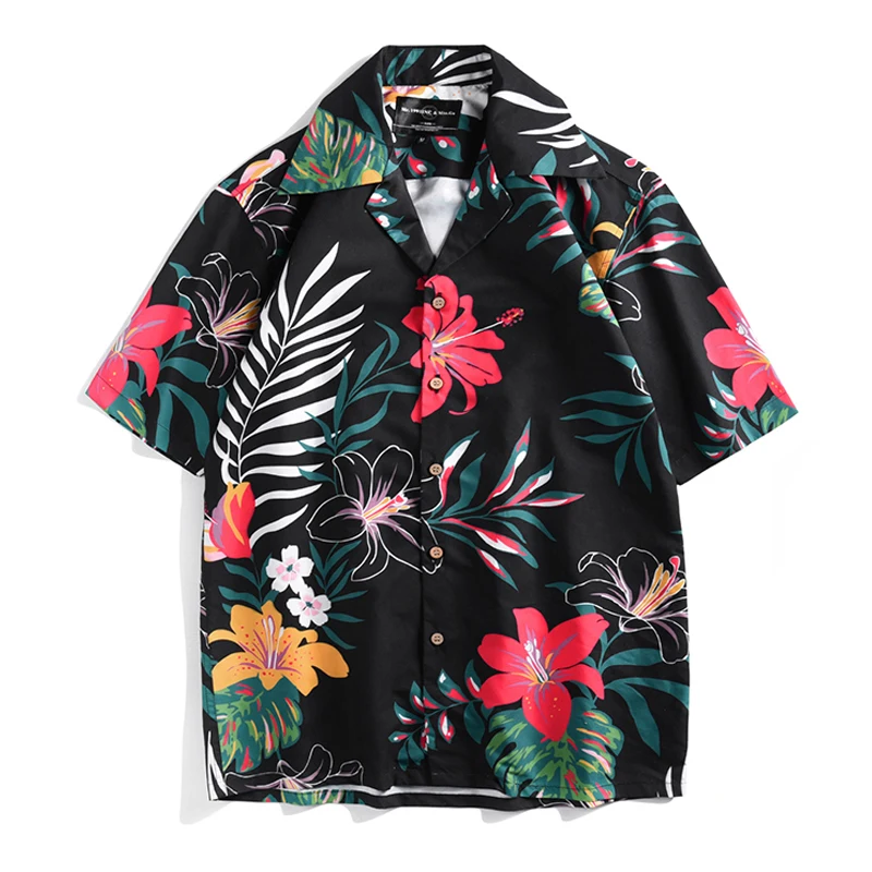 

2019 Custom printing casual dry fit beach hawaiian shirt for men, Custom color