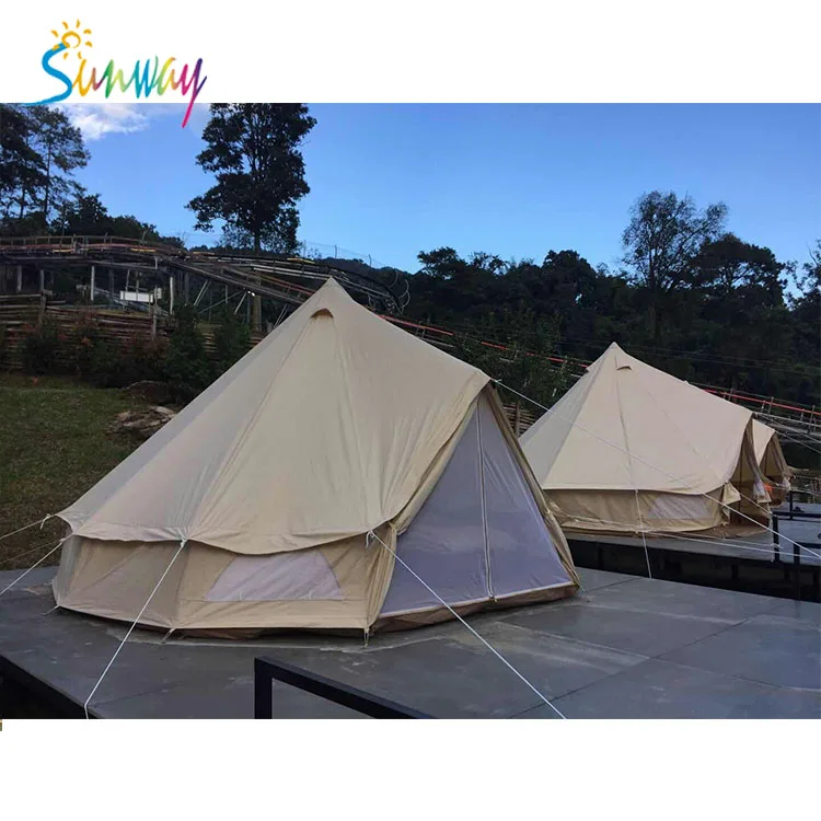 

Sunway Great Design Large Waterproof Canvas Camping 3m 5m 6m 4m Bell Tents, As picture or customized