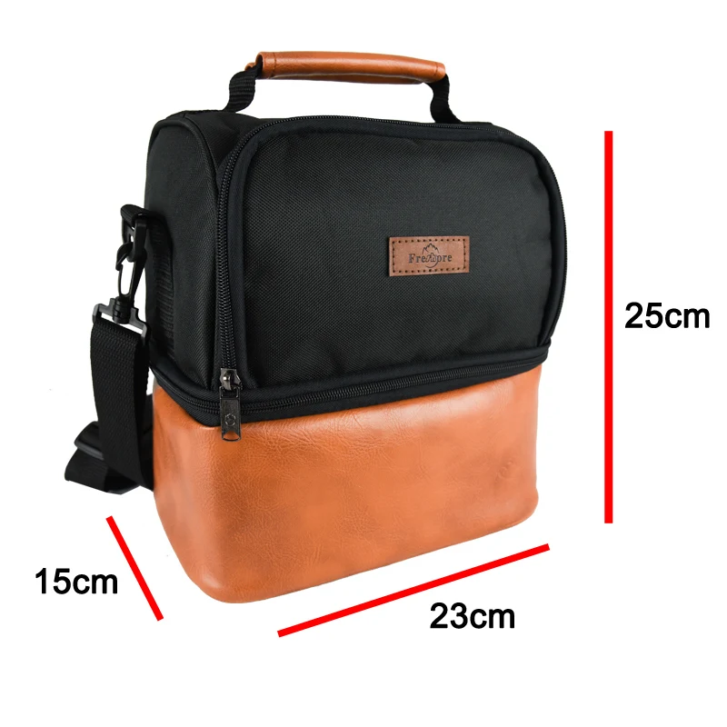 

Adult Lunch Box Waterproof Zipper & Leak-proof insulated Cooler Tote Bag with 2 Compartment