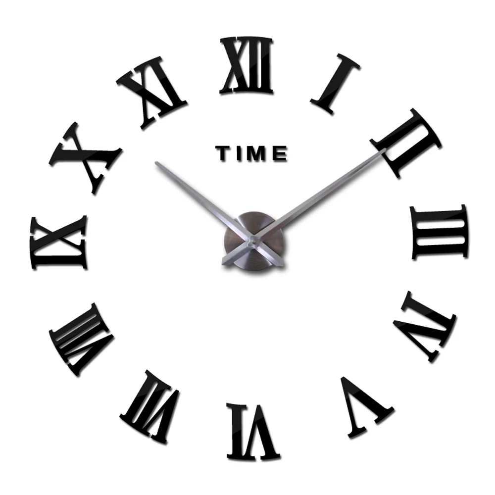 
Preciser 3D DIY Large Clock Acrylic Mirror Effect Kitchen Wall Clock 