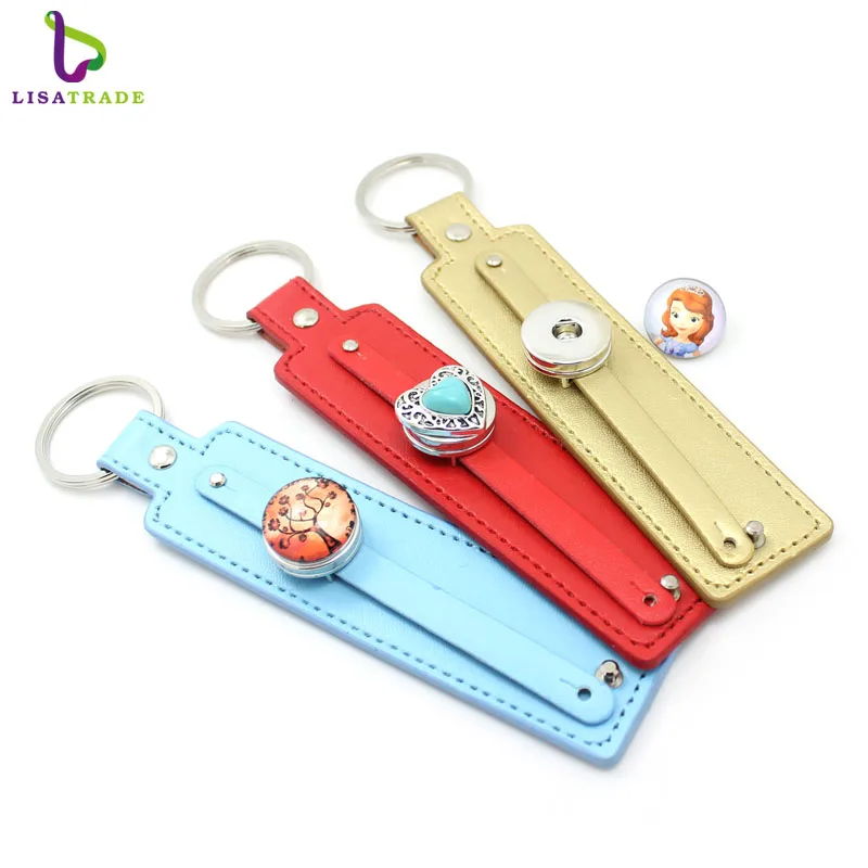 
Wholesale Mix Color Snap Button Pu Leather Keychain Wholesale Jewelry Fit 8mm Slide Charms/letters ,Accept Custom Bracelet 