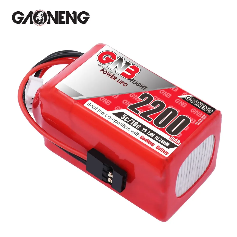 Gnb Gaoneng Lipo Battery 2s 2200mah 74v 5c 10c For Transmitter Receiver Jr Futaba Connector 1588