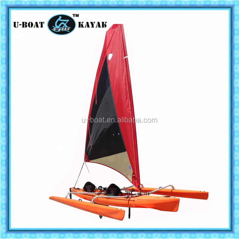 
New design high quality 18ft plastic sailboat with foot drive pedal system and rudder on sale 