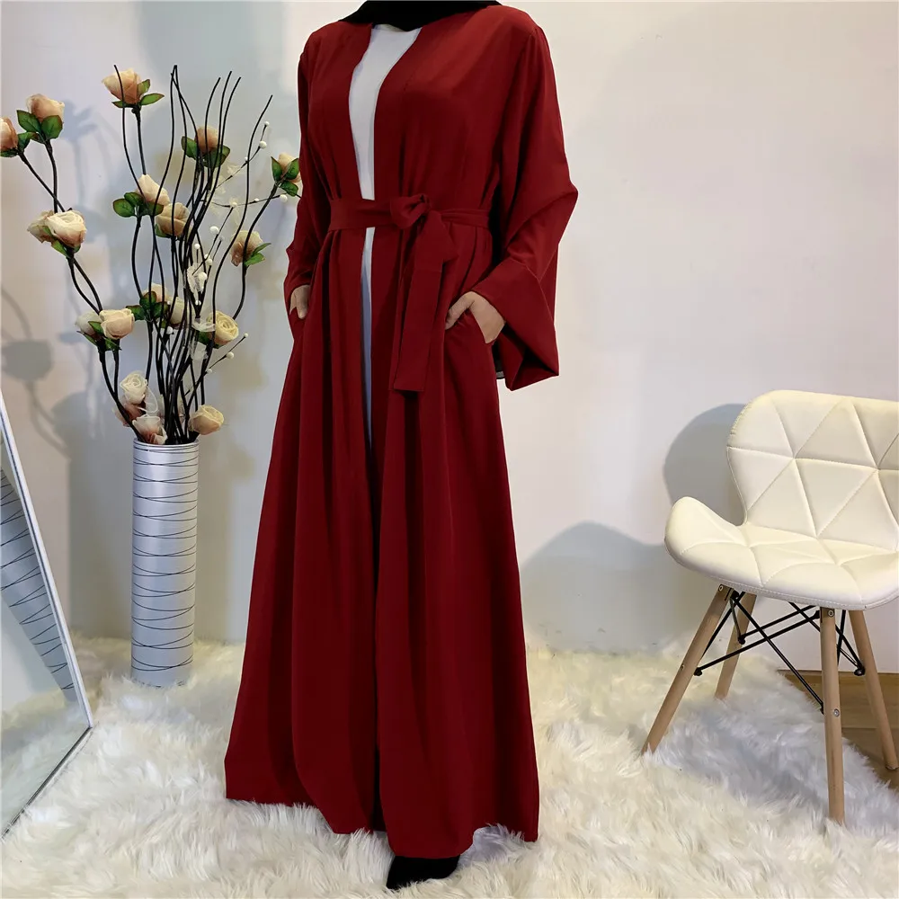 1763 Simple Straight Cut Zipper Abaya Stylish Casual Outfit Beige