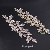 

21*6.6CM fancy flower bridal sash belt crystal rhinestone patches silver applique beatiful sew on for wedding dress SH-1002
