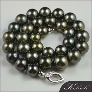 Expensive Jewelry 12-15mm Tahitian Natural Black Pearl Necklace - Buy ...