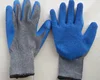 10 Gauge Abrasion Resistant Blue Latex And Rubber Dipped Palm And Finger Coated Work Gloves With Cotton And knit wrist