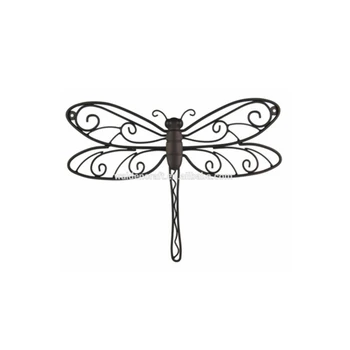 Hot Sales Outdoor Garden Wrought Iron Metal Dragonfly Wall