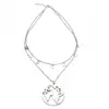 New Fashion Silver Color Multilayer Hollow World Map Necklace For Women Travel Lover Personalized Summer Earth Day Jewelry