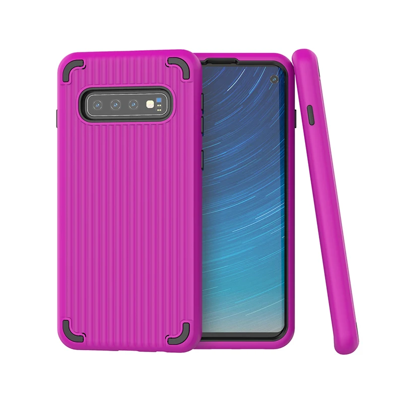 

Wholesale popular luggage design 2 in1 phone case for samsung S10, Black, blue, gray, pink, purple, red, transparent