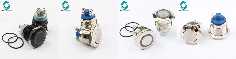 XL19S/F11-R 19mm momentary SPDT 1NO 1NC ring illuminated stainless steel push button switch