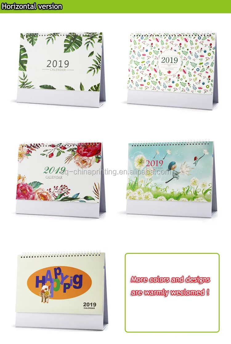 Full Color Printed Plastic Cover For Desk Calendar Monthly Desk Pad