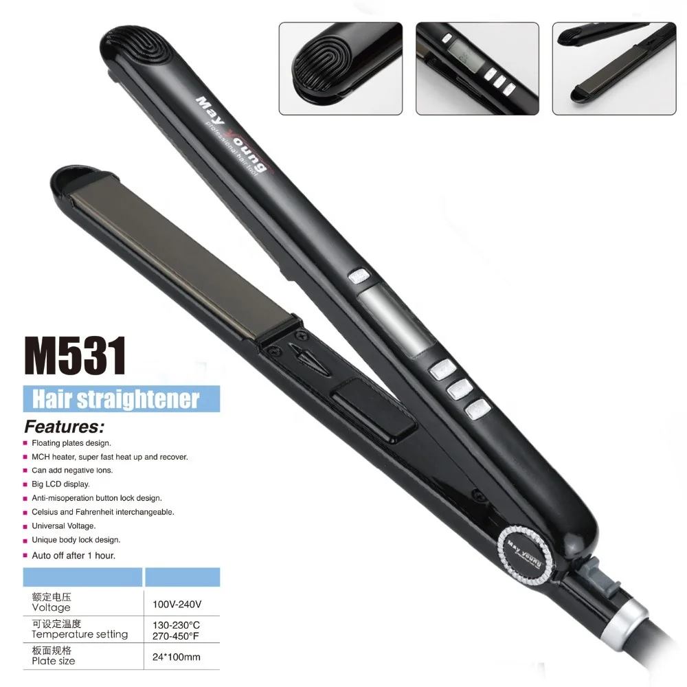 
M531 Wholesale Private Label LCD Professional MCH Hair Straightener Flat iron 