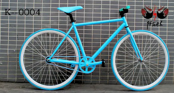 blue fixie bike