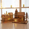 Christmas light wooden bell tower new play games decoration Christmas table decoration children's gifts light play