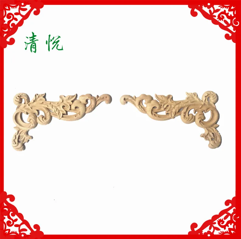 
Exquisite CNC wood carving decoration appliques and onlays for sale 