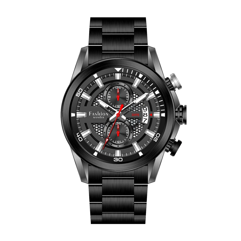 

Fashion men hand watch steel solid brand watches rose logo wrist watch, Luxuriant planting color for choose