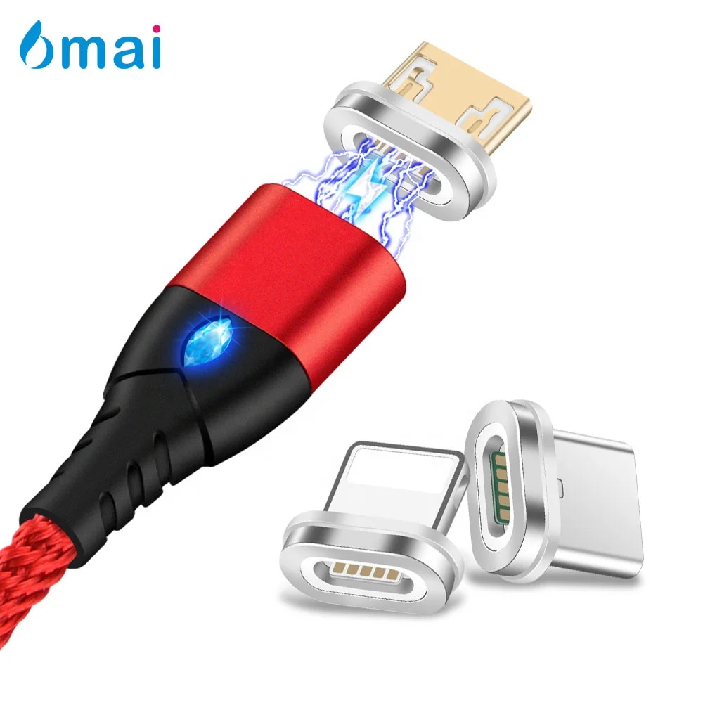 3A Fast Diamond LED 3 in 1 Magnetic Usb Charging Data Otg Cable