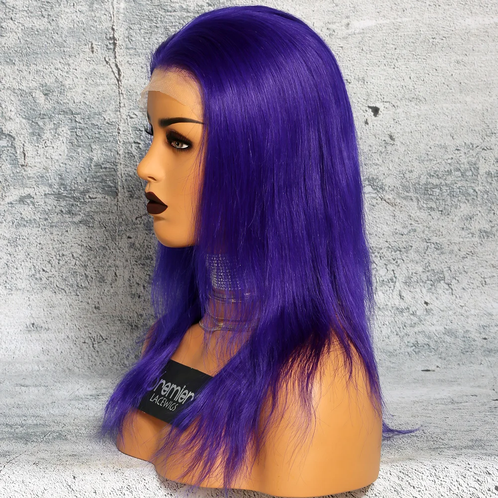 

Premier Factory Full lace Wig Wholesale Good Quality Human Hair Purple Wig For Women
