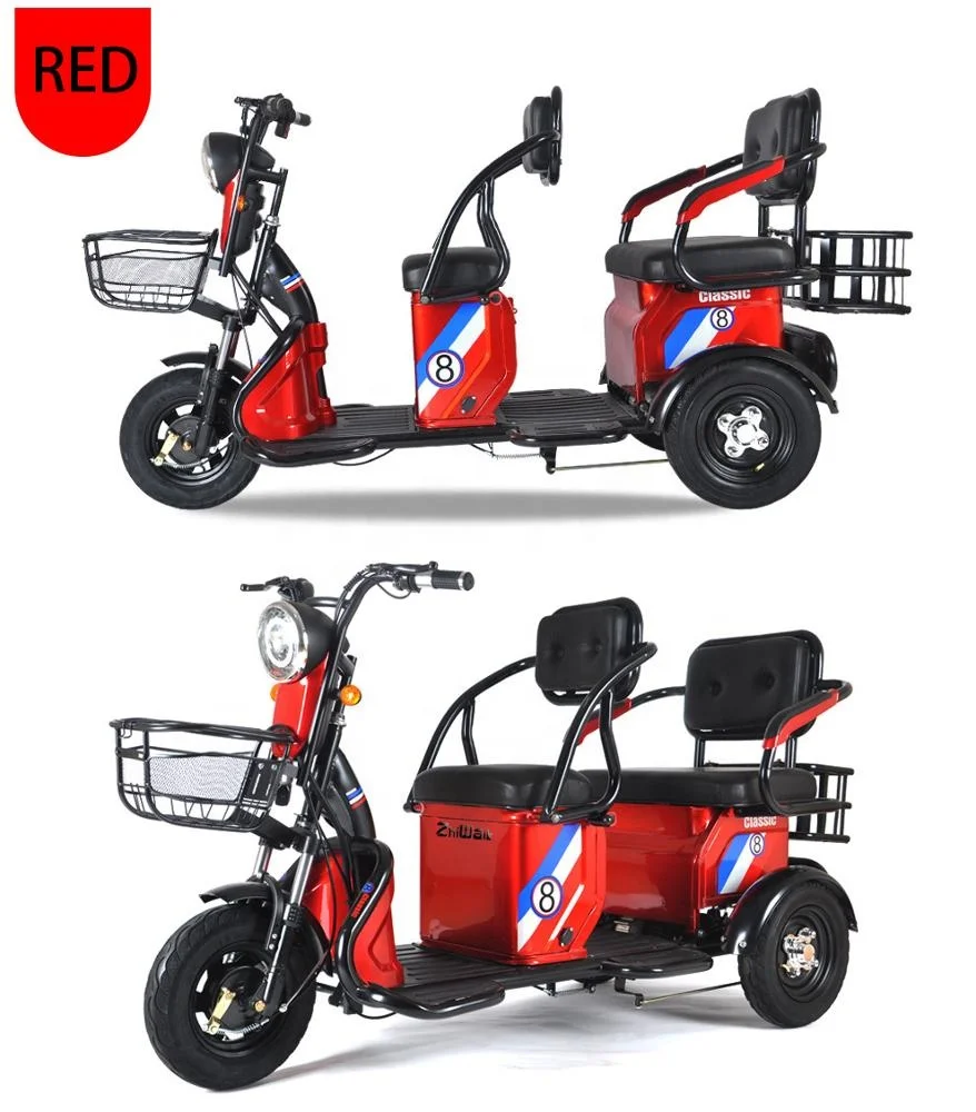 500w Electric Elderly Tandem Tricycle For Adults Adults Leisure