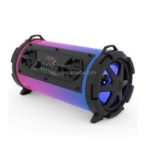 Myon Outdoor Portable Bazooka Wireless Bluetooth Speakers Use USB TF Card With Color Changing Light Subwoofer Karaoke System