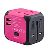 Spare fuse travel adapter OEM brand international power adapter all in one USB travel adapter business universal UK,EU,,US plugs