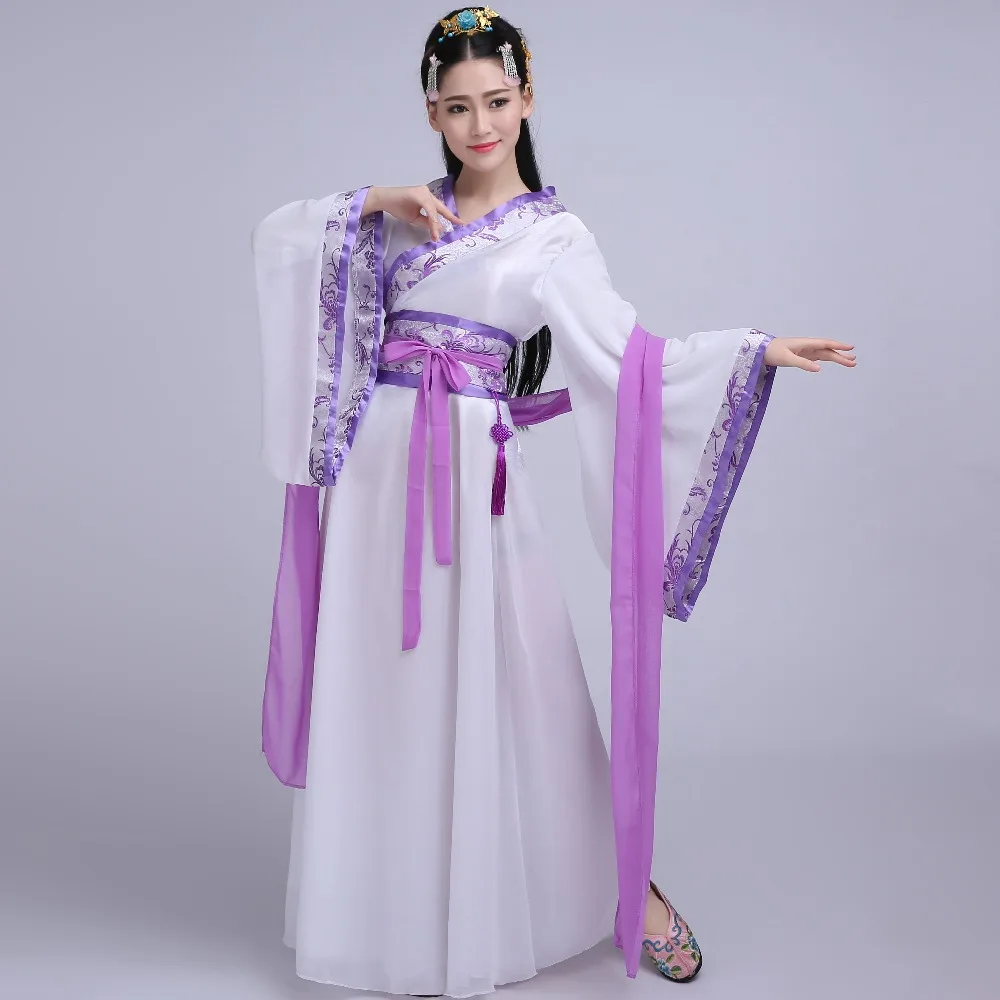 

National Costume Dress China Ancient Ethnic Tang Suit Dance Clothes Draw A Portrait Wear ZH12012, Purple