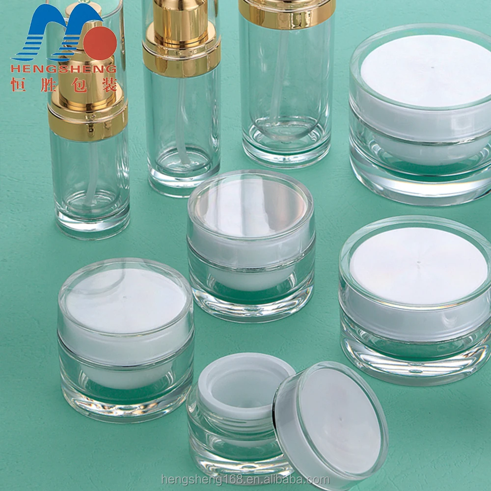 
Hengsheng manufacturer supply clear crystal plastic acrylic 20ml 30ml 60ml cosmetic lotion spray bottle 