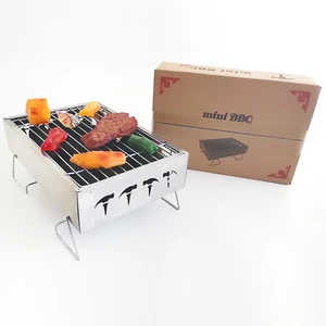 Image of Free Sample Tabletop Mini folding portable disposable stainless steel charcoal barbecue bbq grill outdoor