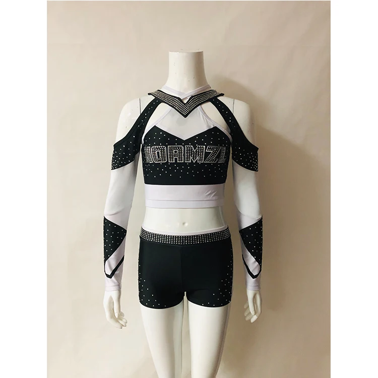 

2019 new design long sleeve good quality cheerleading team uniforms sets