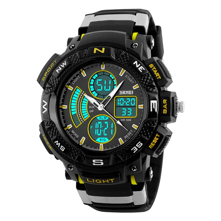 

Skmei waterproof luxury wristwatches dual time analog sports digital watch, 3 colors