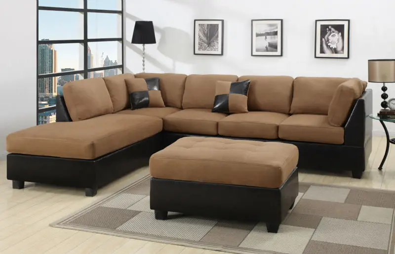 Sectional Sofa Microfiber Sectionals Living Room Furniture F7615 Sectional Sofa Microfiber Sectionals