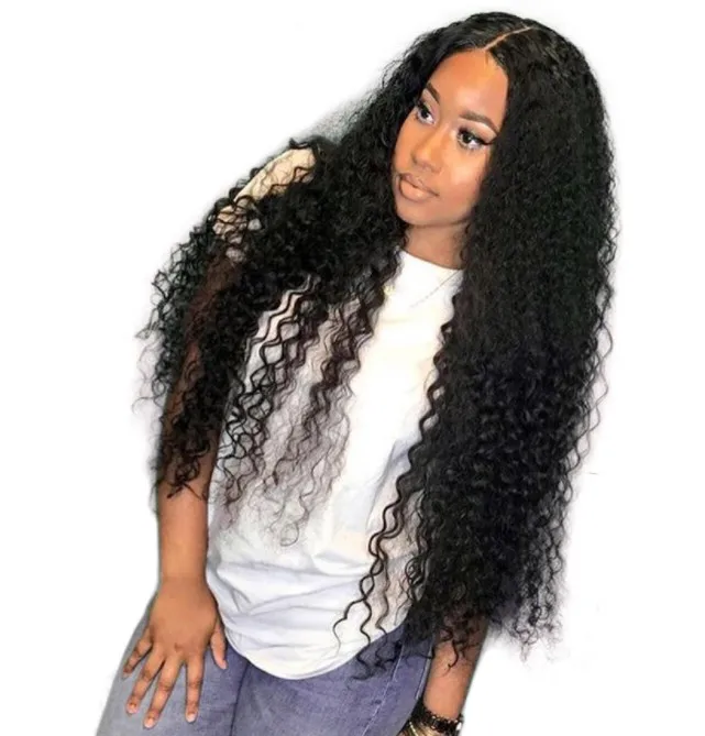 Factory directly 100 percent brazilian human hair wigs 24inch long jerry curly lace front wig