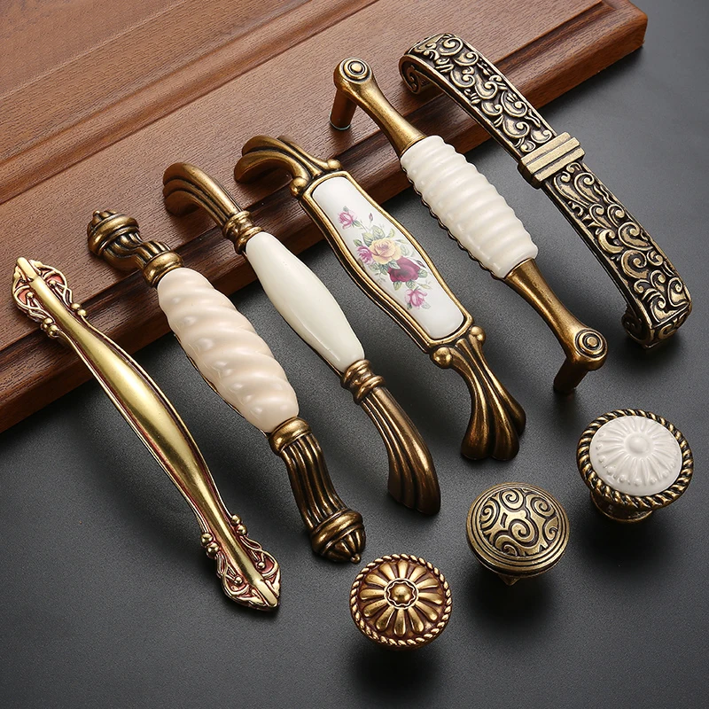 

Chinese retro wine cabinet drawer handle wardrobe cabinet door handle Z-8885, Coffee gold