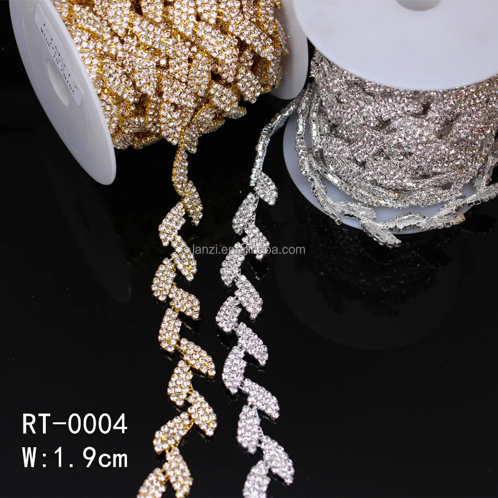 

Wholesale Stunning Crystal Rhinestone Trim Bridal Dress Trim Decoration RT-0004