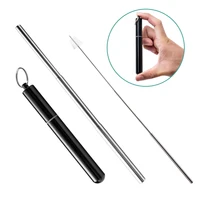 

New Style Reusable Telescopic Stainless Steel Collapsible Metal Straw