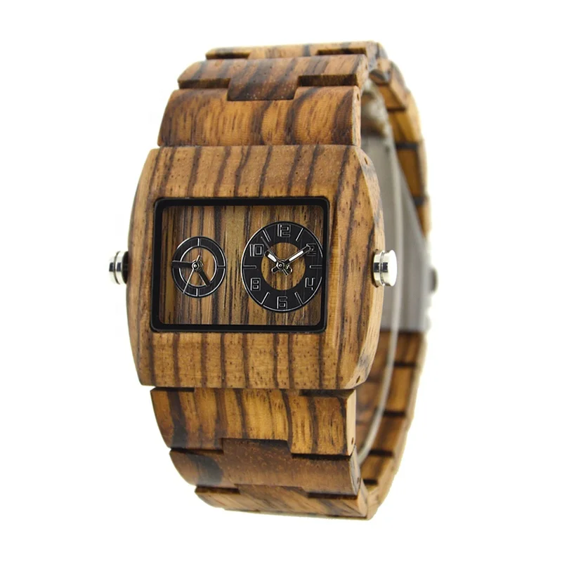 

Bewell square male bamboo watch natural wholesale wood watch for man