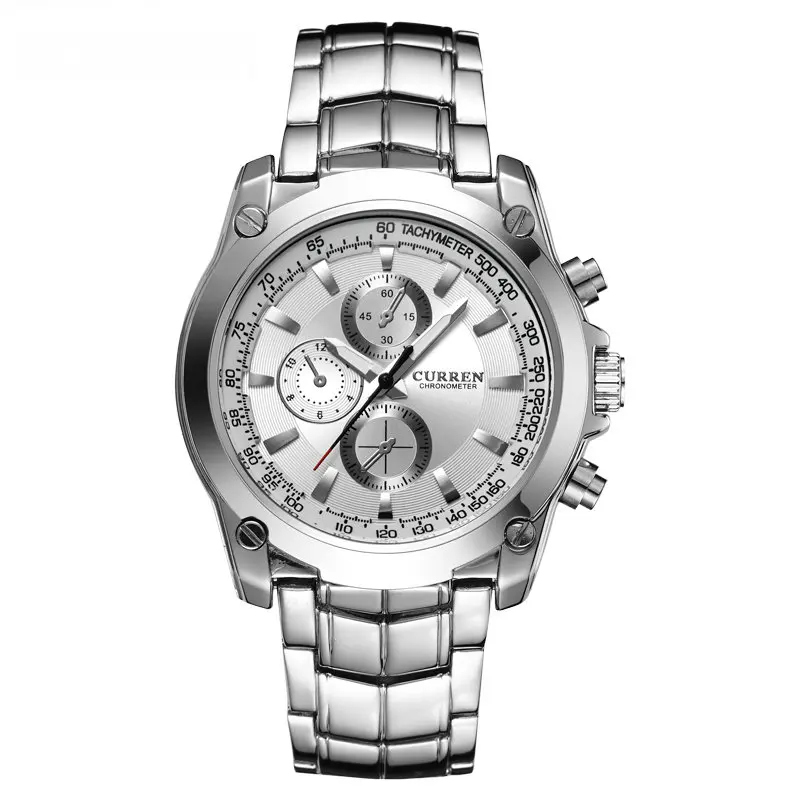 

CURREN 8025 Men Quartz Wristwatch Casual Stainless Steel Watch Dual Time Business Watches