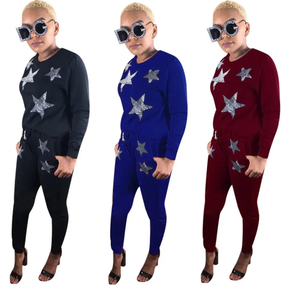 

FM-M863 Hottest selling Sexy hot drill casual sports suit two piece set women clothing, As pictures