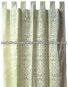 Embroidery Applique Curtains Cotton Handmade Applique Work