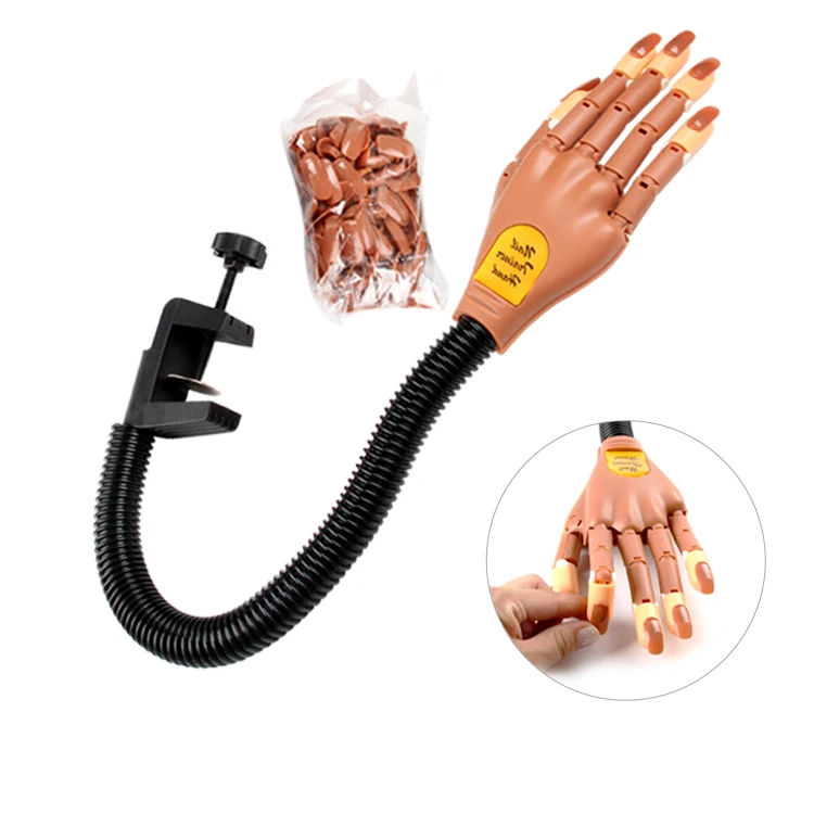

TSZS Wholesale Art Nail Practice Training False Hand With 100 Pcs Nail Tips Professional Acrylic Nails Practice Tool, Like skin