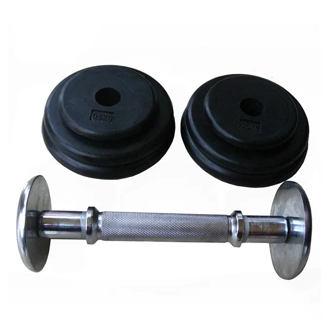 Adjustable Pro Style Rubber Dumbbell Set With Chrome End Buy