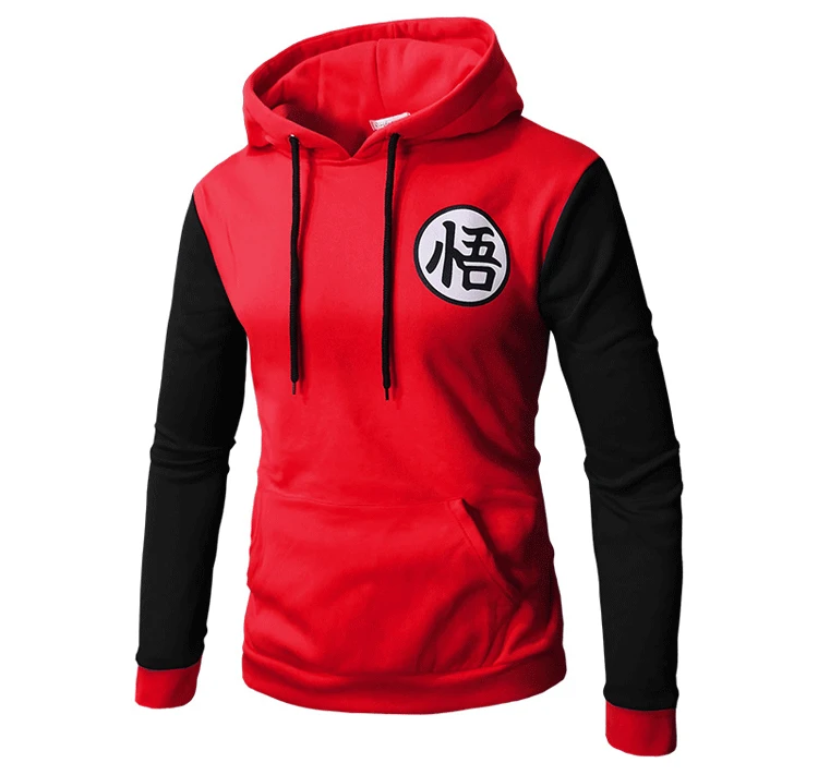 Ecowalson New Anime Hoodies Dragon Ball Z Pocket Hooded Sweatshirts Goku Hoodies Pullovers Men Women Long Sleeve New Hoodie