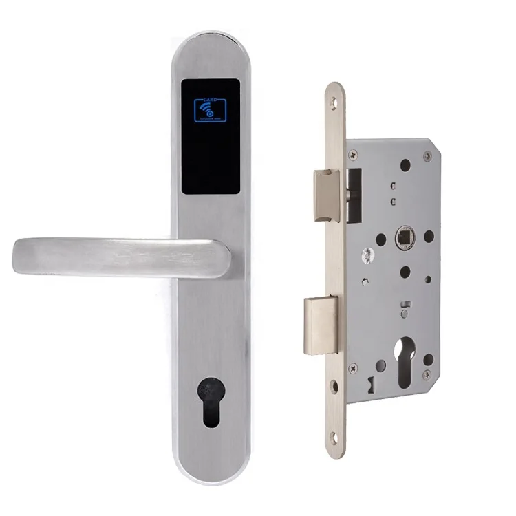 
European Mortise Home RFID 125KHZ or 13.56MHZ Card Hotel Lock with Software 