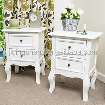 Indian Furniture Set Of Two Small Traditional Style Wood Bedside Indian Furniture Set Of Two Small Traditional Style Wood Bedside Table In Antique White